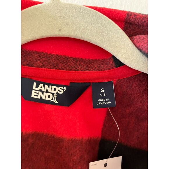 Lands' End buffalo plaid fleece - Picture 2 of 4